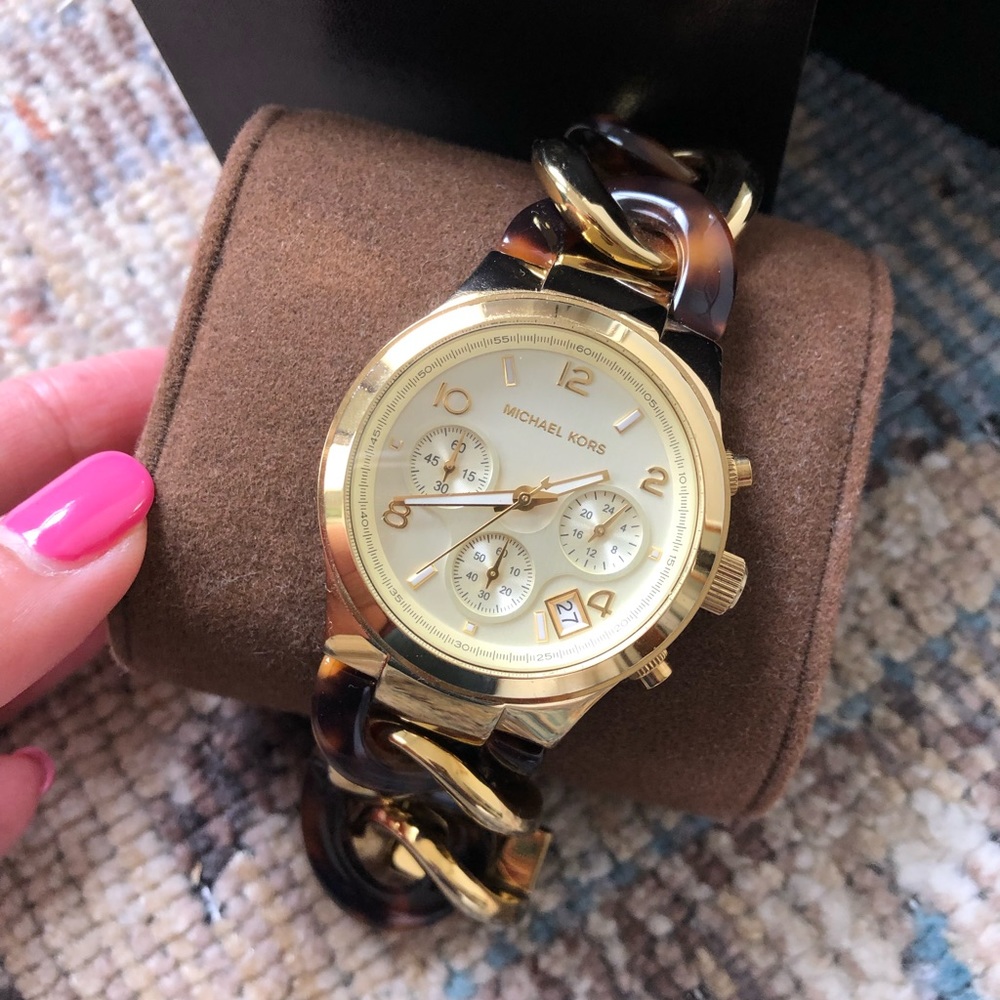 Michael Kors Tortoise Chain Watch
